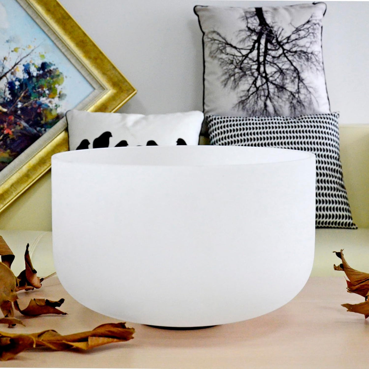 F Note Crystal Singing Bowl 10 inch Heart Chakra with Heavy Duty Carrying Case and Suede Mallet