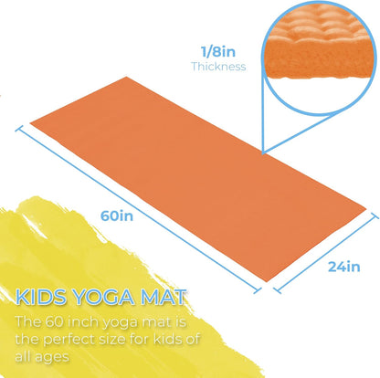 Bulk Kids Yoga Mats, 10 Pack, 60x24in, 4mm