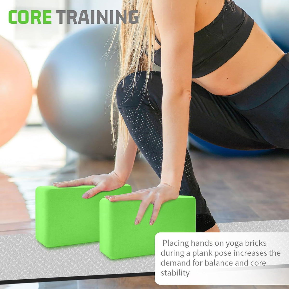 2 Pack Yoga Blocks, 3"x6"x9" Rounded Edges Non-Slip, Yoha Bricks