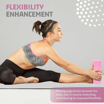 2 Pack Yoga Blocks, 3"x6"x9" Rounded Edges Non-Slip, Yoha Bricks