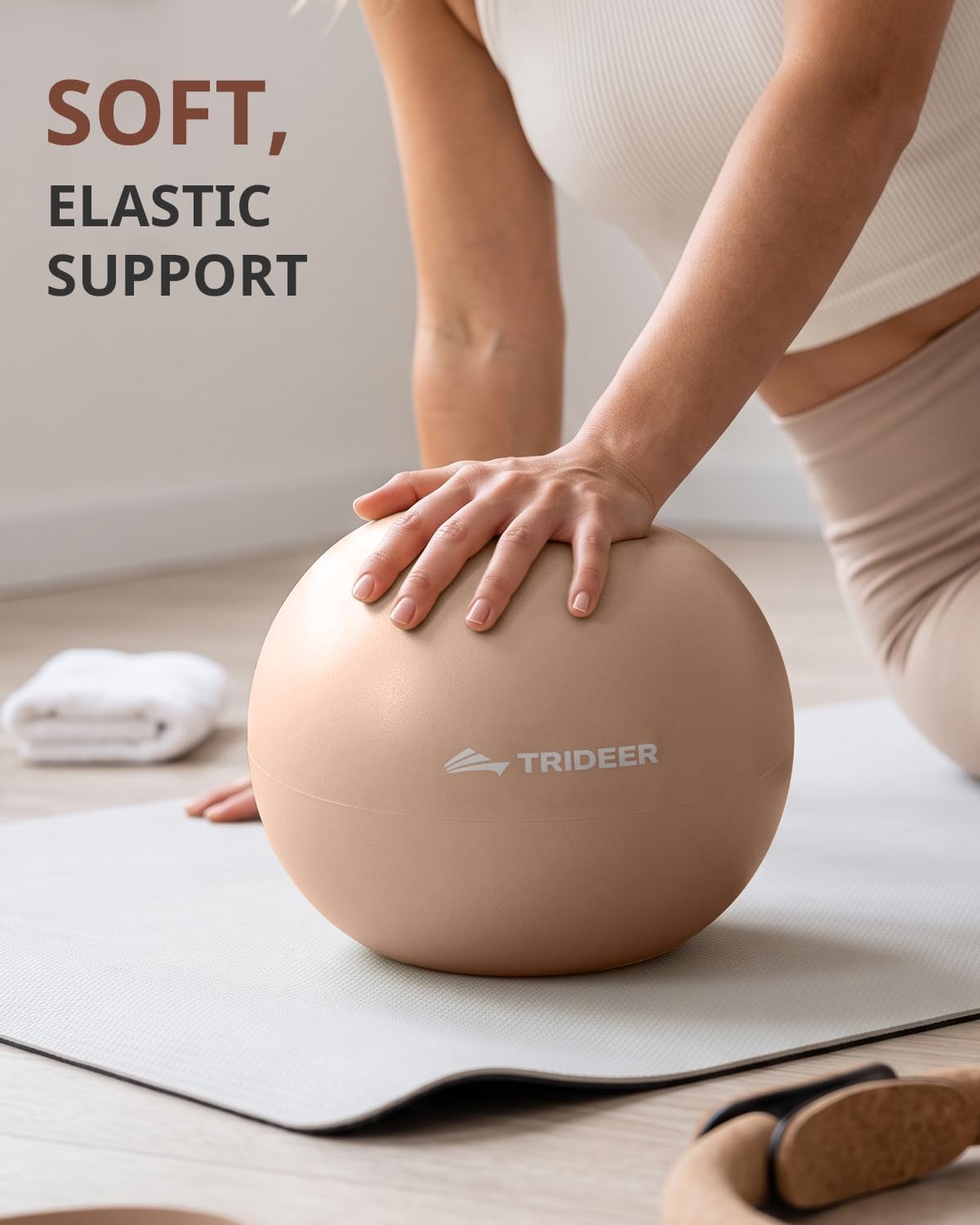 9 Inch Pilates Ball with Inflation Straw, Small Exercise Yoga Ball