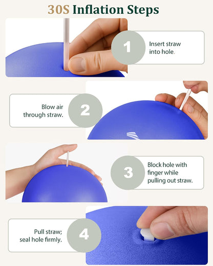 9 Inch Pilates Ball with Inflation Straw, Small Exercise Yoga Ball