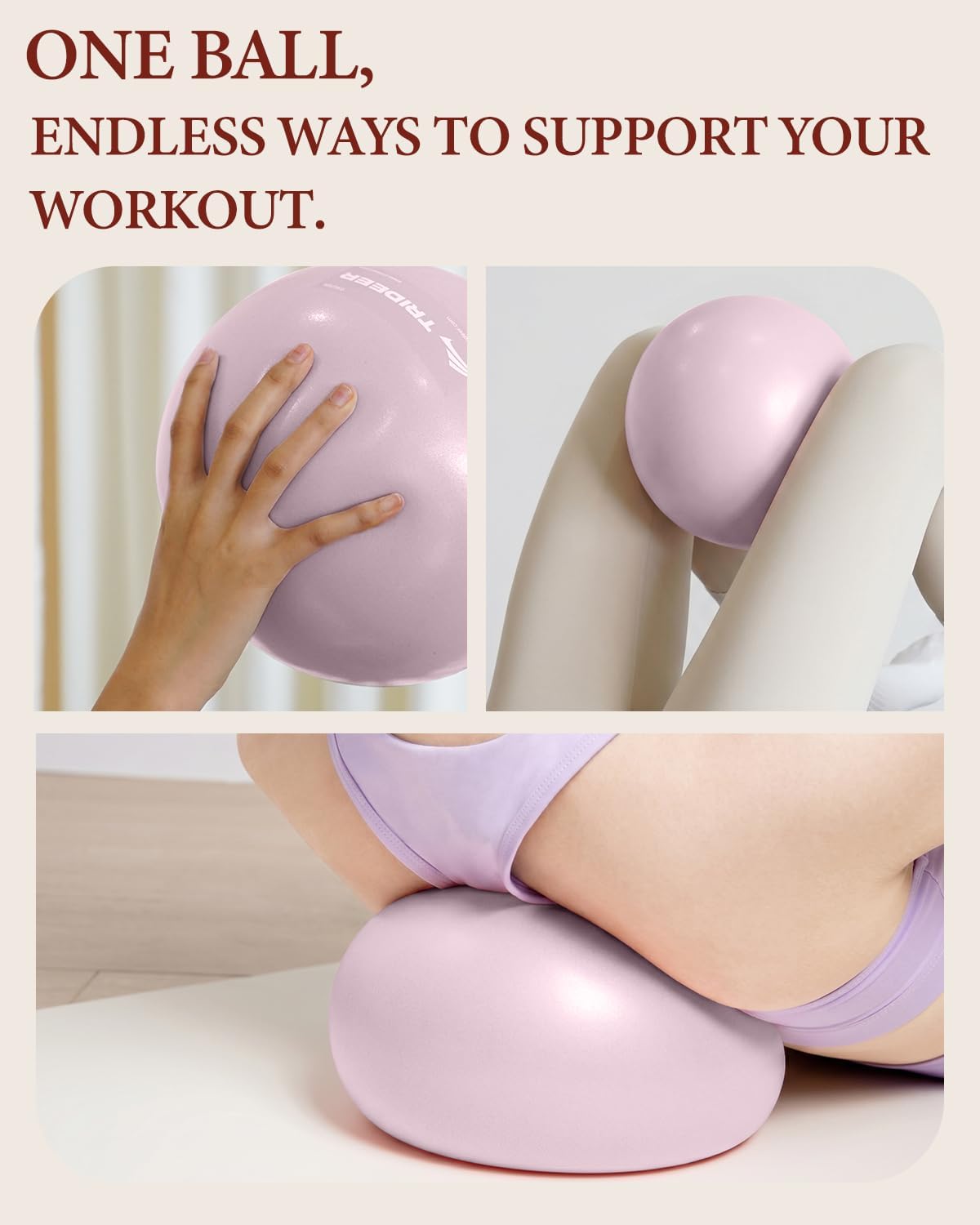 9 Inch Pilates Ball with Inflation Straw, Small Exercise Yoga Ball