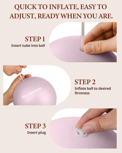 9 Inch Pilates Ball with Inflation Straw, Small Exercise Yoga Ball