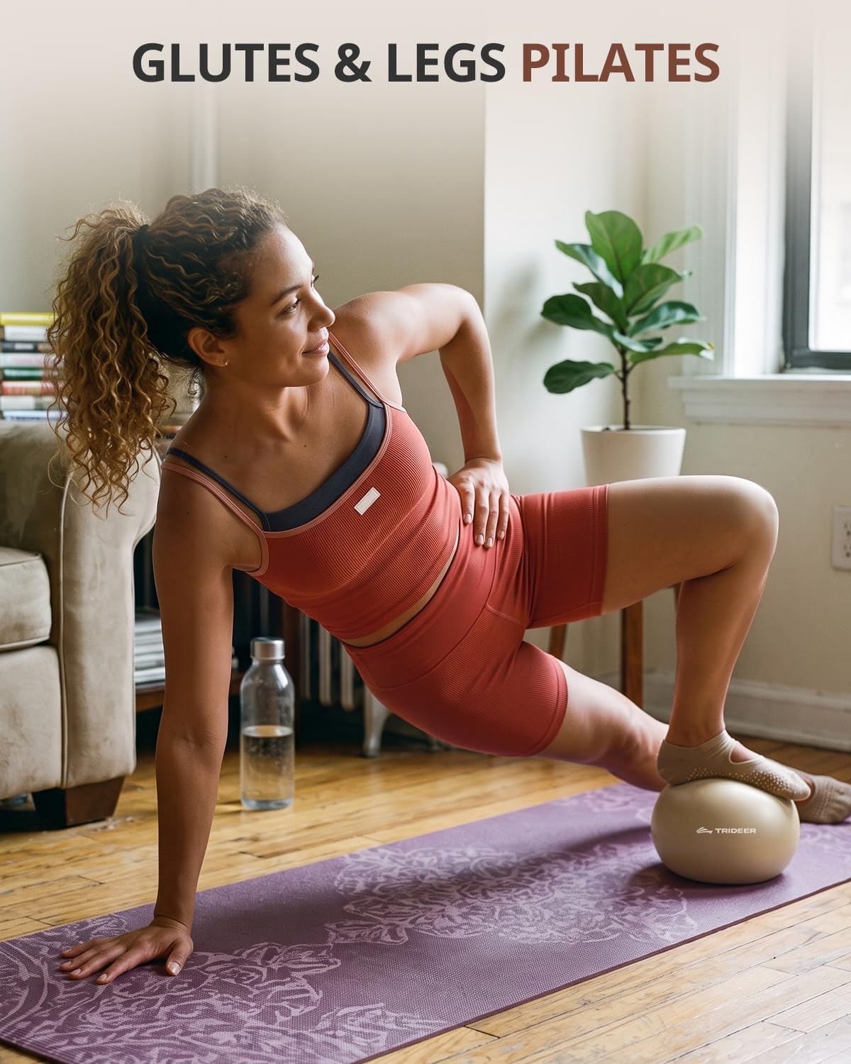 9 Inch Pilates Ball with Inflation Straw, Small Exercise Yoga Ball