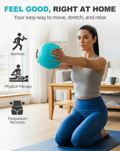 9 Inch Pilates Ball with Inflation Straw, Small Exercise Yoga Ball