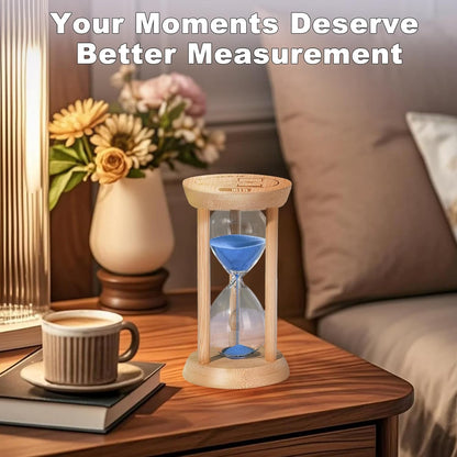 20 Minute Wooden Sand Timers,Large Bamboo Gold Sand Hourglass for Productivity, Meditation & Decor, 20 Min Reloj De Arena Sand Watch for Kitchen, Office, Game, Classroom, Yoga