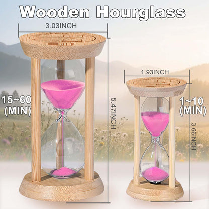 20 Minute Wooden Sand Timers,Large Bamboo Gold Sand Hourglass for Productivity, Meditation & Decor, 20 Min Reloj De Arena Sand Watch for Kitchen, Office, Game, Classroom, Yoga