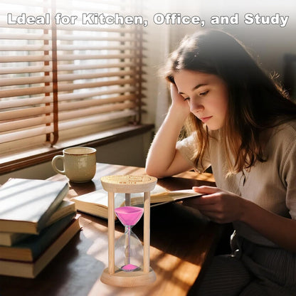 20 Minute Wooden Sand Timers,Large Bamboo Gold Sand Hourglass for Productivity, Meditation & Decor, 20 Min Reloj De Arena Sand Watch for Kitchen, Office, Game, Classroom, Yoga