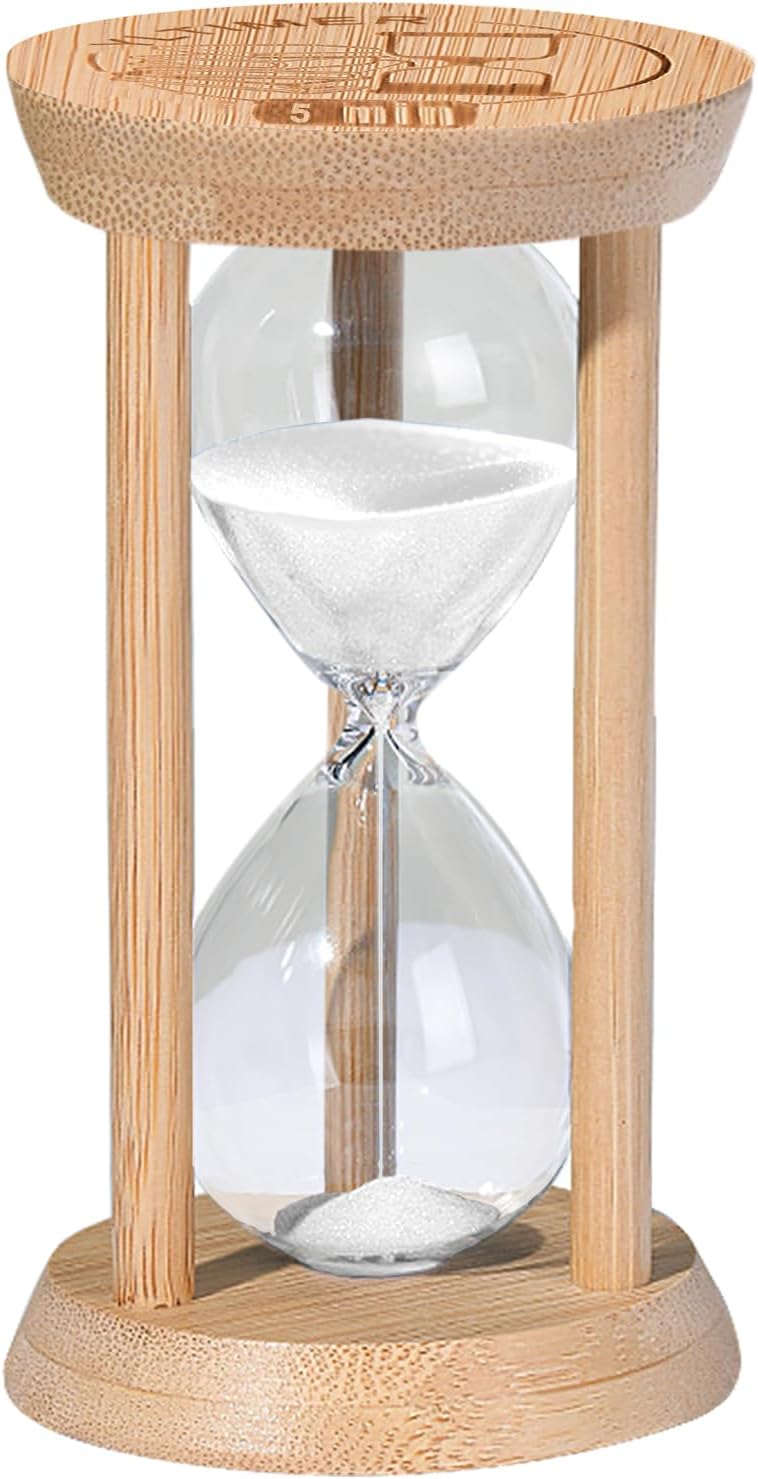 20 Minute Wooden Sand Timers,Large Bamboo Gold Sand Hourglass for Productivity, Meditation & Decor, 20 Min Reloj De Arena Sand Watch for Kitchen, Office, Game, Classroom, Yoga