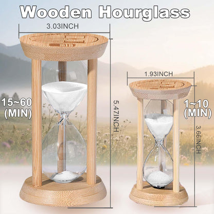 20 Minute Wooden Sand Timers,Large Bamboo Gold Sand Hourglass for Productivity, Meditation & Decor, 20 Min Reloj De Arena Sand Watch for Kitchen, Office, Game, Classroom, Yoga