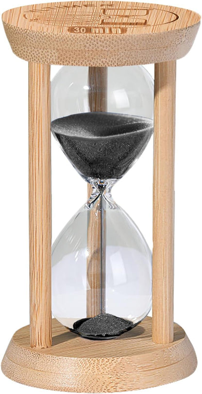 20 Minute Wooden Sand Timers,Large Bamboo Gold Sand Hourglass for Productivity, Meditation & Decor, 20 Min Reloj De Arena Sand Watch for Kitchen, Office, Game, Classroom, Yoga