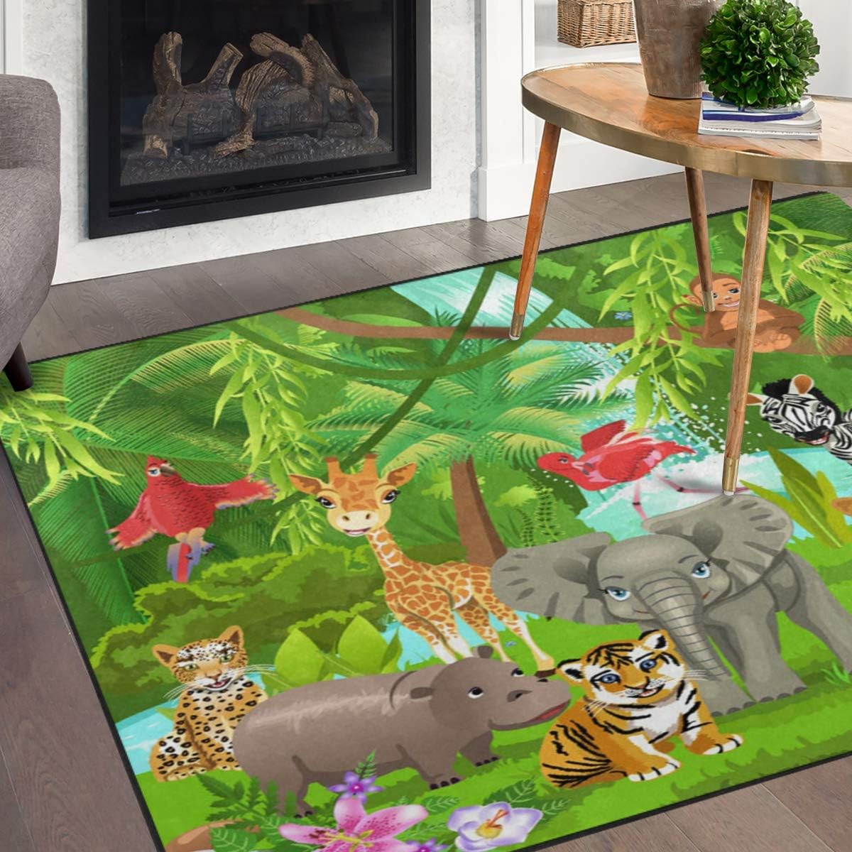 Ocean Animal Sharks Non Slip Area Rug for Living Dinning Room Bedroom Kitchen, 2' x 3'(24 x 36 Inches), Shark Nursery Rug Floor Carpet Yoga Mat