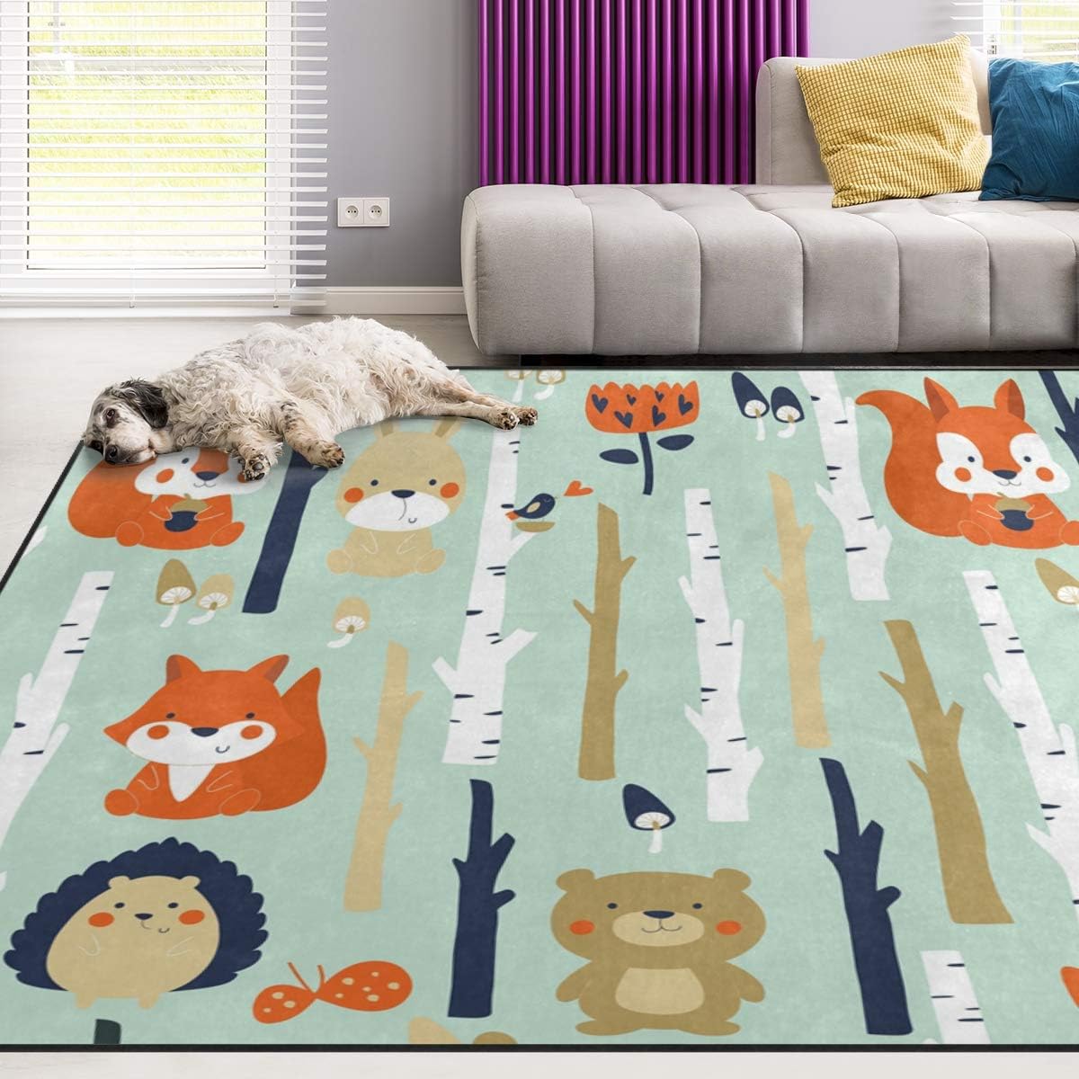 Ocean Animal Sharks Non Slip Area Rug for Living Dinning Room Bedroom Kitchen, 2' x 3'(24 x 36 Inches), Shark Nursery Rug Floor Carpet Yoga Mat