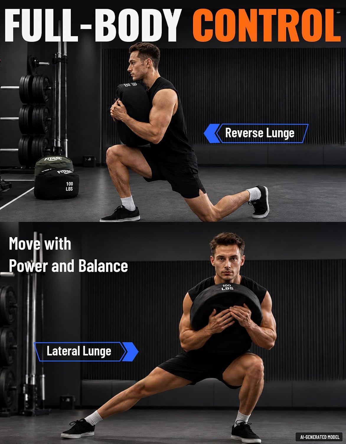 Sandbag Workout Bag,Sand Bags for Weight Training,Sandbags for Fitness,Sandbags for Weight Training,Round Sandbag,Cross-Training & Exercise, Sand Not Included