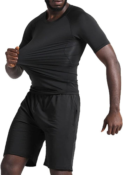 5Pcs Men's Compression Pants Shirt Top Long Sleeve Jacket Athletic Sets Gym Clothing Mens Workout
