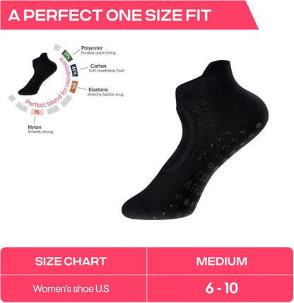 CoolMate Pilates Socks with Grips for Women, Non Slip Yoga Socks - Colors B