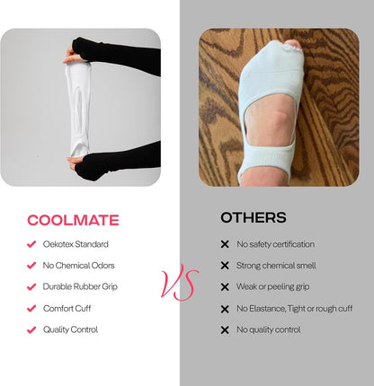 CoolMate Pilates Socks with Grips for Women, Non Slip Yoga Socks - Colors B