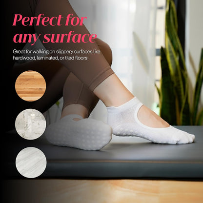 CoolMate Pilates Socks with Grips for Women, Non Slip Yoga Socks - Colors B