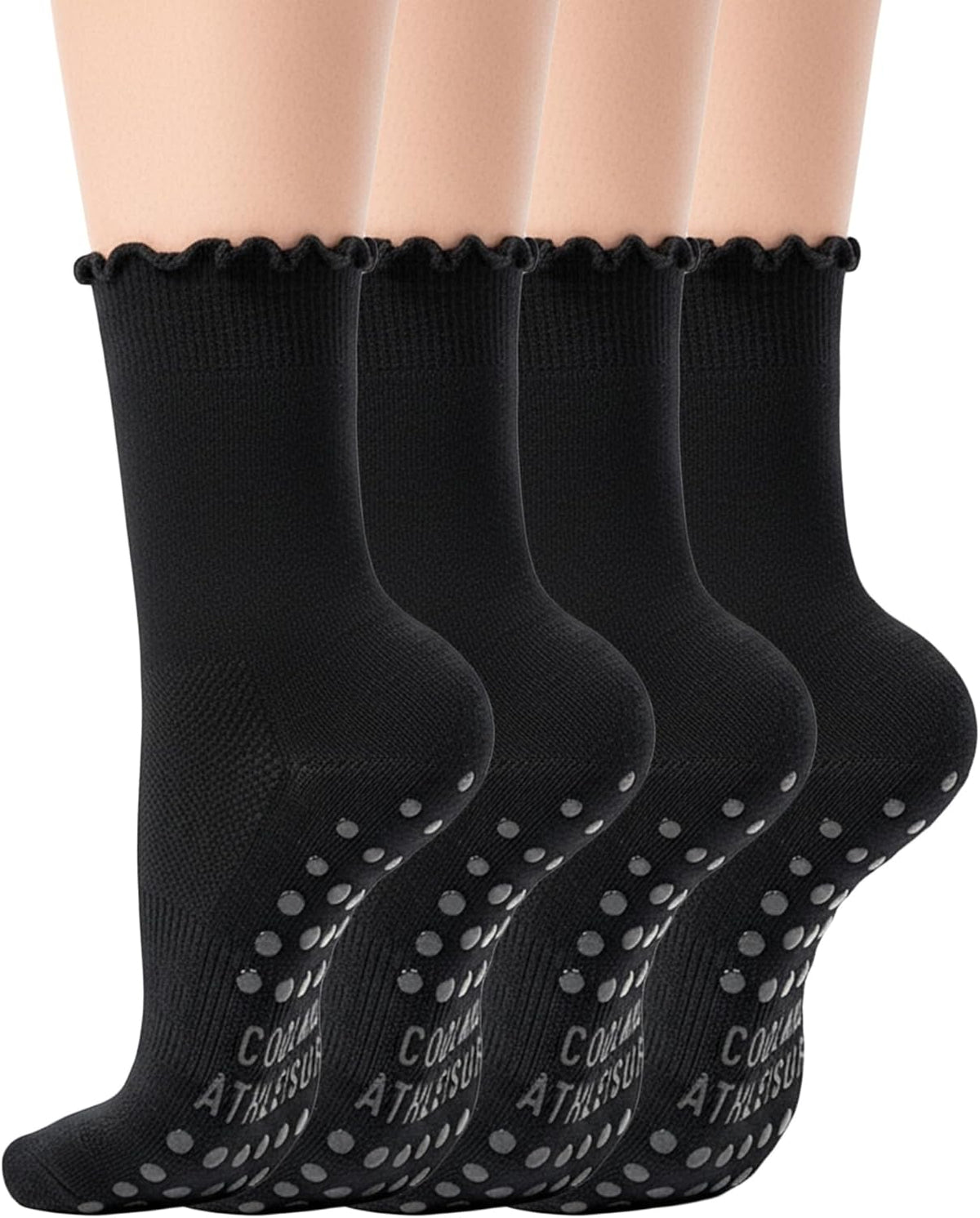 CoolMate Pilates Socks with Grips for Women, Non Slip Yoga Socks - Colors B