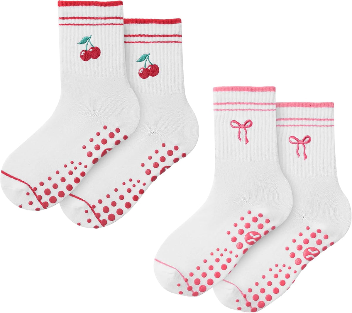 CoolMate Pilates Socks with Grips for Women, Non Slip Yoga Socks - Colors B
