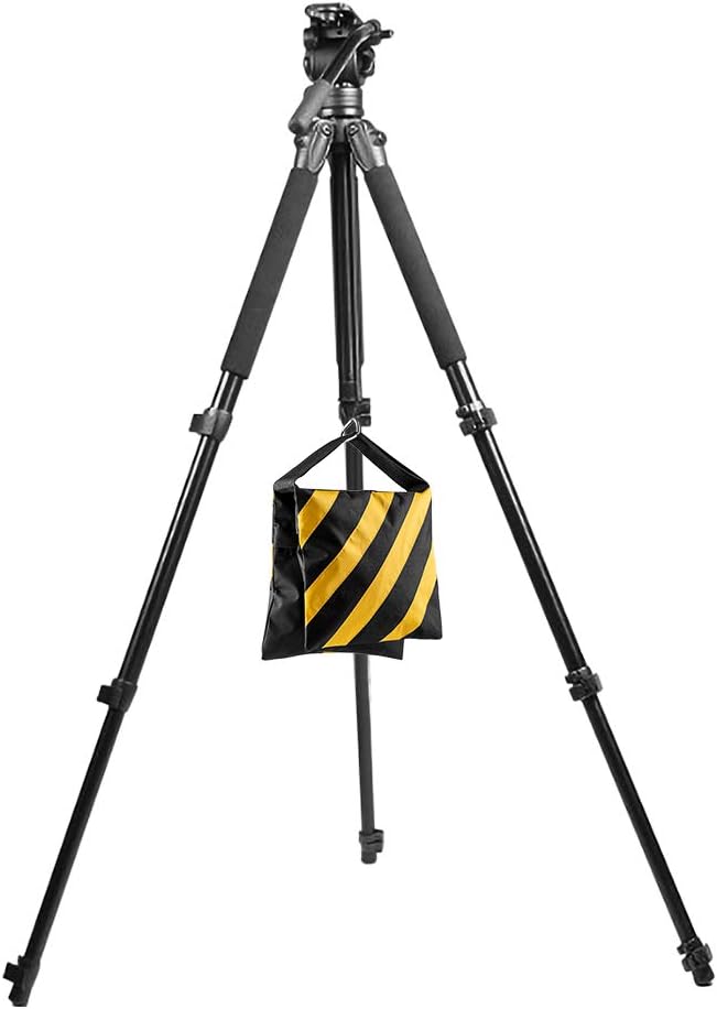 Sand Bag Photography Studio Video Heavy Duty Sandbag Saddlebag for Photo Studio Light Stand Boom Arm Camera Tripod with Carabiner,3 Pack (Yellow)