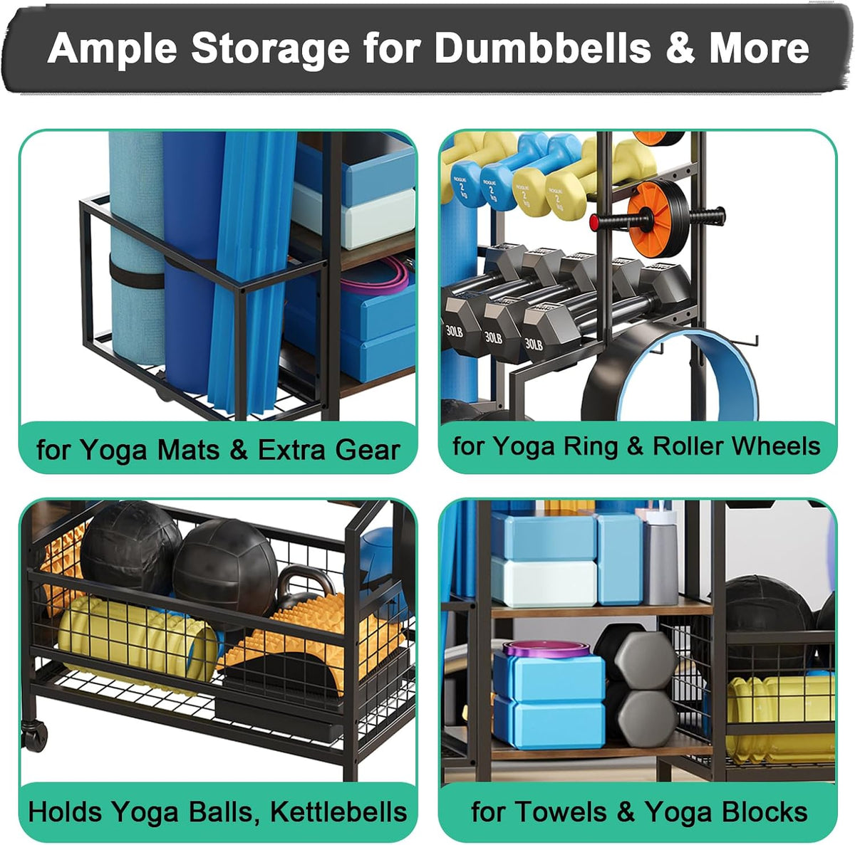 3-Tier Dumbbell Rack Stand, Adjustable Weight Rack for Home Gym
