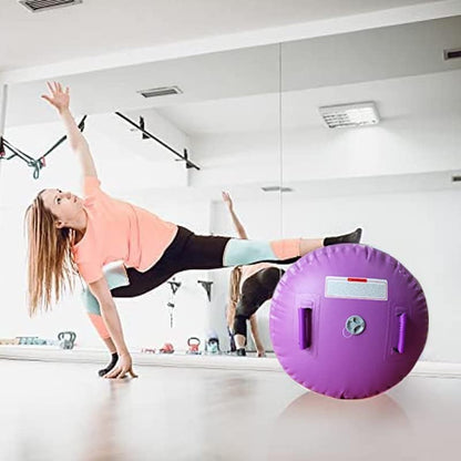 Gymnastics Barrel Air Roller with Pump, Inflatable Tumbling Equipment Air Mat Octagon Mat for Backhandspring Training Cheerleading Home Use