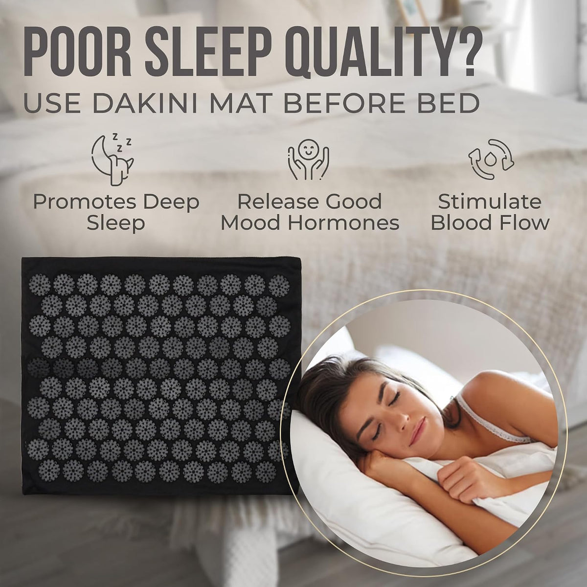 Acupressure Mat and Pillow Set with Mini Pad – Full Body Pain Relief