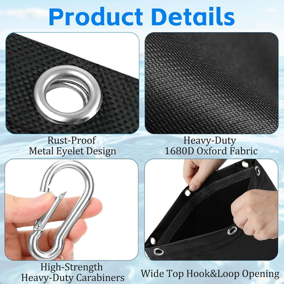 10-Pack Photography Sandbags Weight Bags with Carabiner (Max Load 20 lbs)