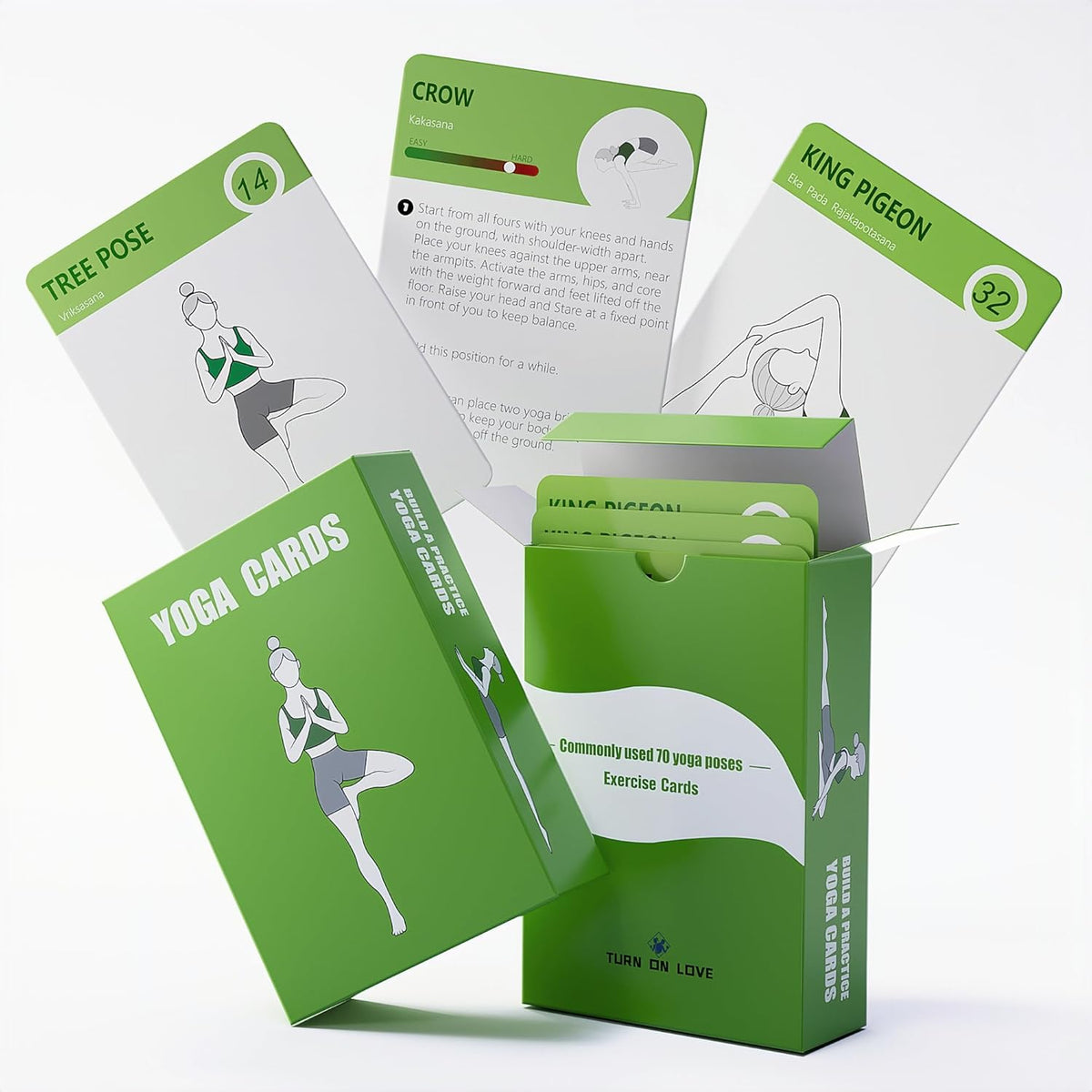 Exercise Cards Yoga-Yoga Workout Cards - Yoga Pose Cards- Yoga Practice Family Guide - Gym Workout Flashcards - Yoga Accessories-PVC Flash Cards