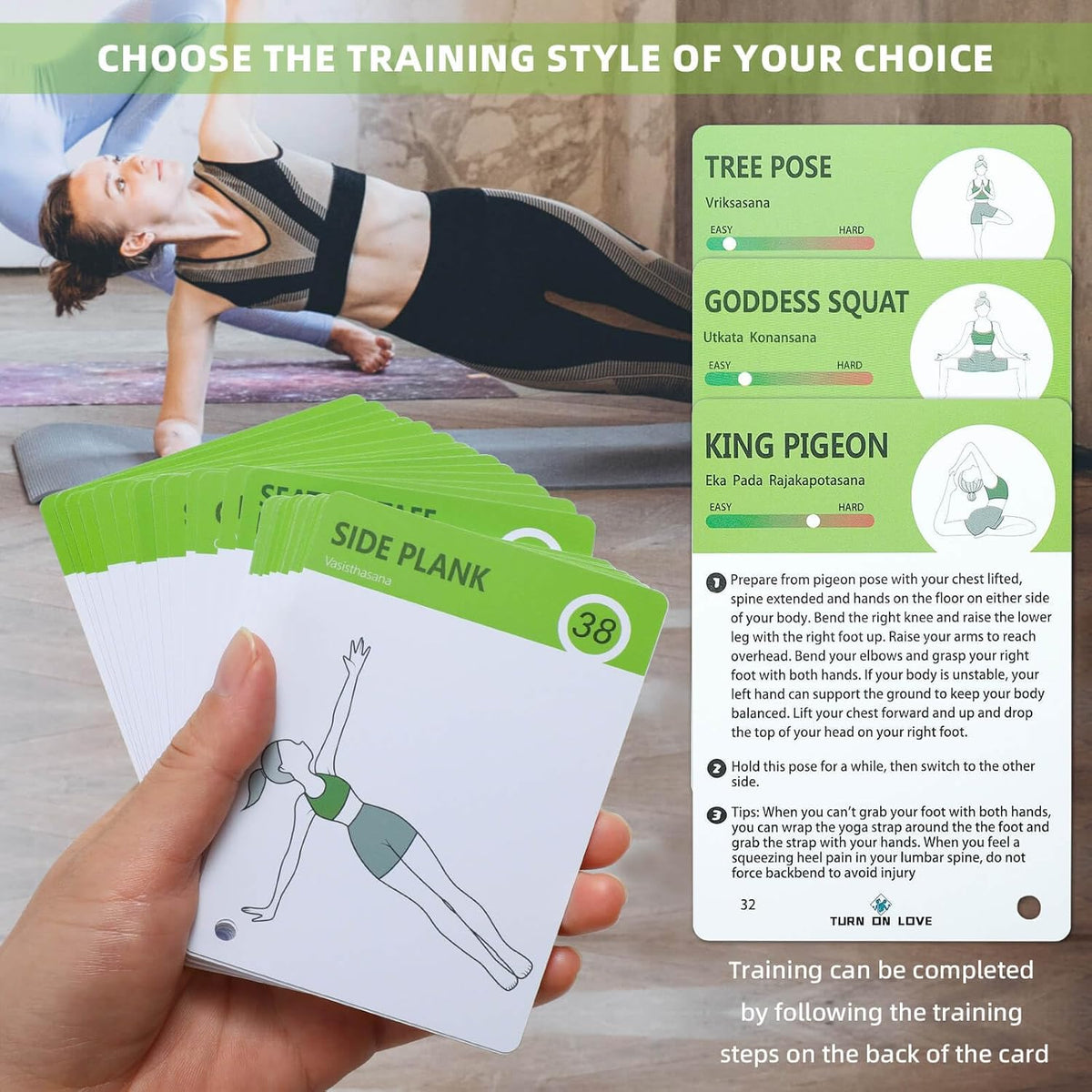 Exercise Cards Yoga-Yoga Workout Cards - Yoga Pose Cards- Yoga Practice Family Guide - Gym Workout Flashcards - Yoga Accessories-PVC Flash Cards