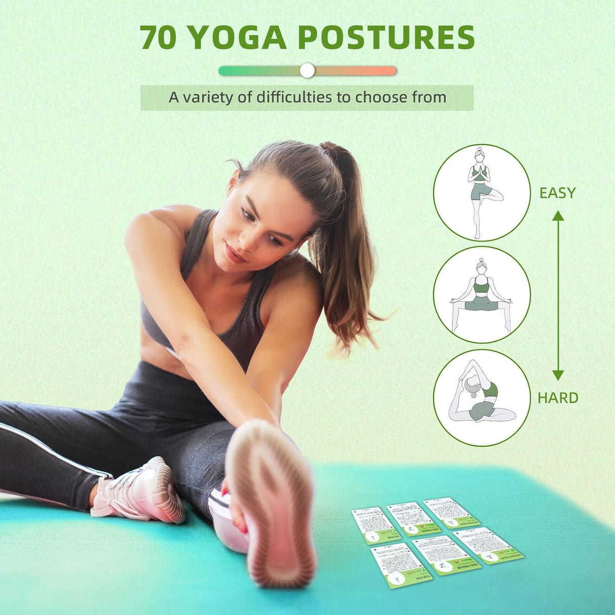 Exercise Cards Yoga-Yoga Workout Cards - Yoga Pose Cards- Yoga Practice Family Guide - Gym Workout Flashcards - Yoga Accessories-PVC Flash Cards