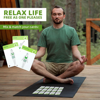 Exercise Cards Yoga-Yoga Workout Cards - Yoga Pose Cards- Yoga Practice Family Guide - Gym Workout Flashcards - Yoga Accessories-PVC Flash Cards