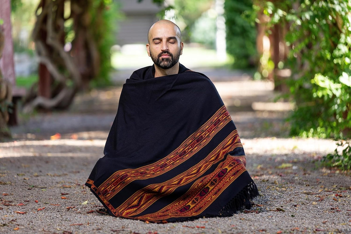 Meditation Shawl or Blanket, Exotic Shawl/Wrap, Oversize Scarf or Stole. Unisex