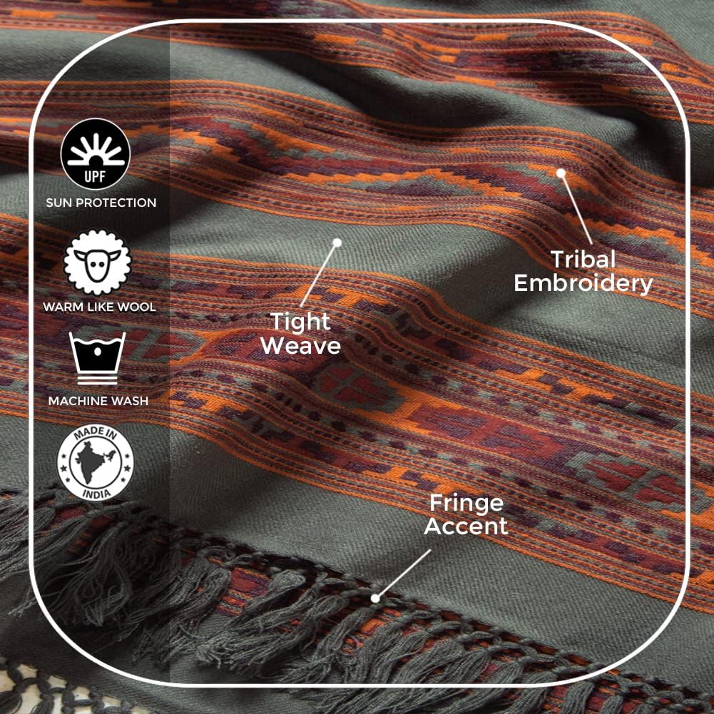 Meditation Shawl or Blanket, Exotic Shawl/Wrap, Oversize Scarf or Stole. Unisex