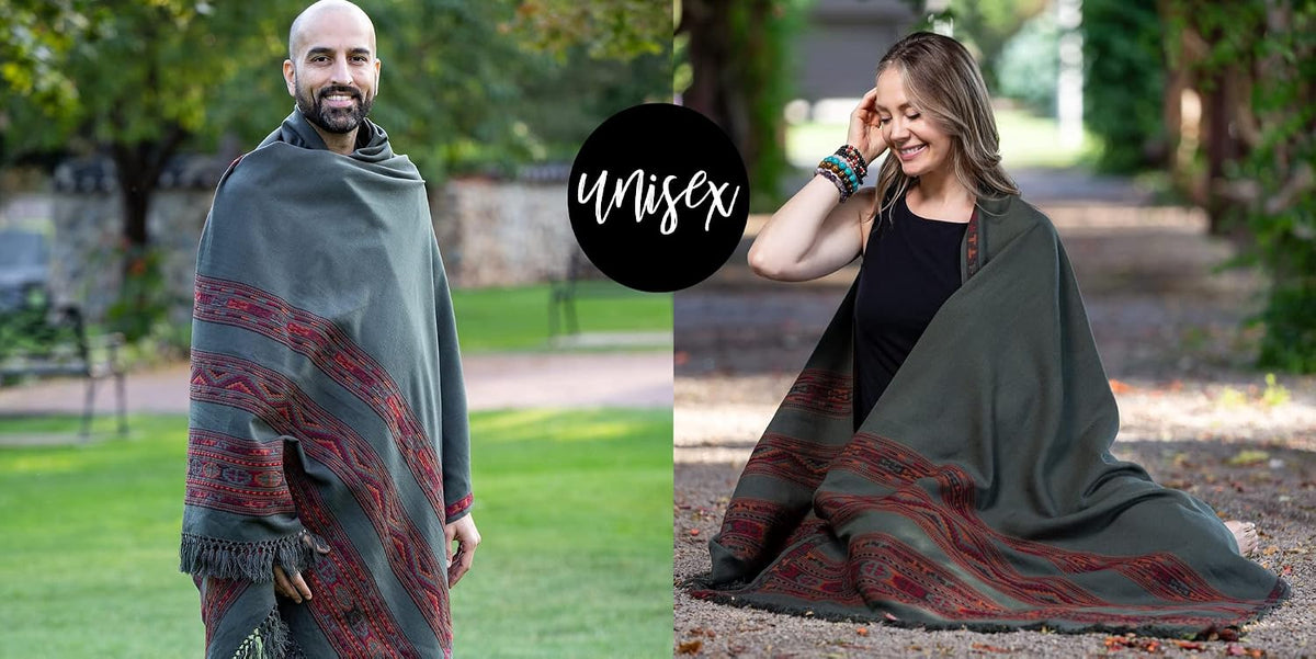 Meditation Shawl or Blanket, Exotic Shawl/Wrap, Oversize Scarf or Stole. Unisex