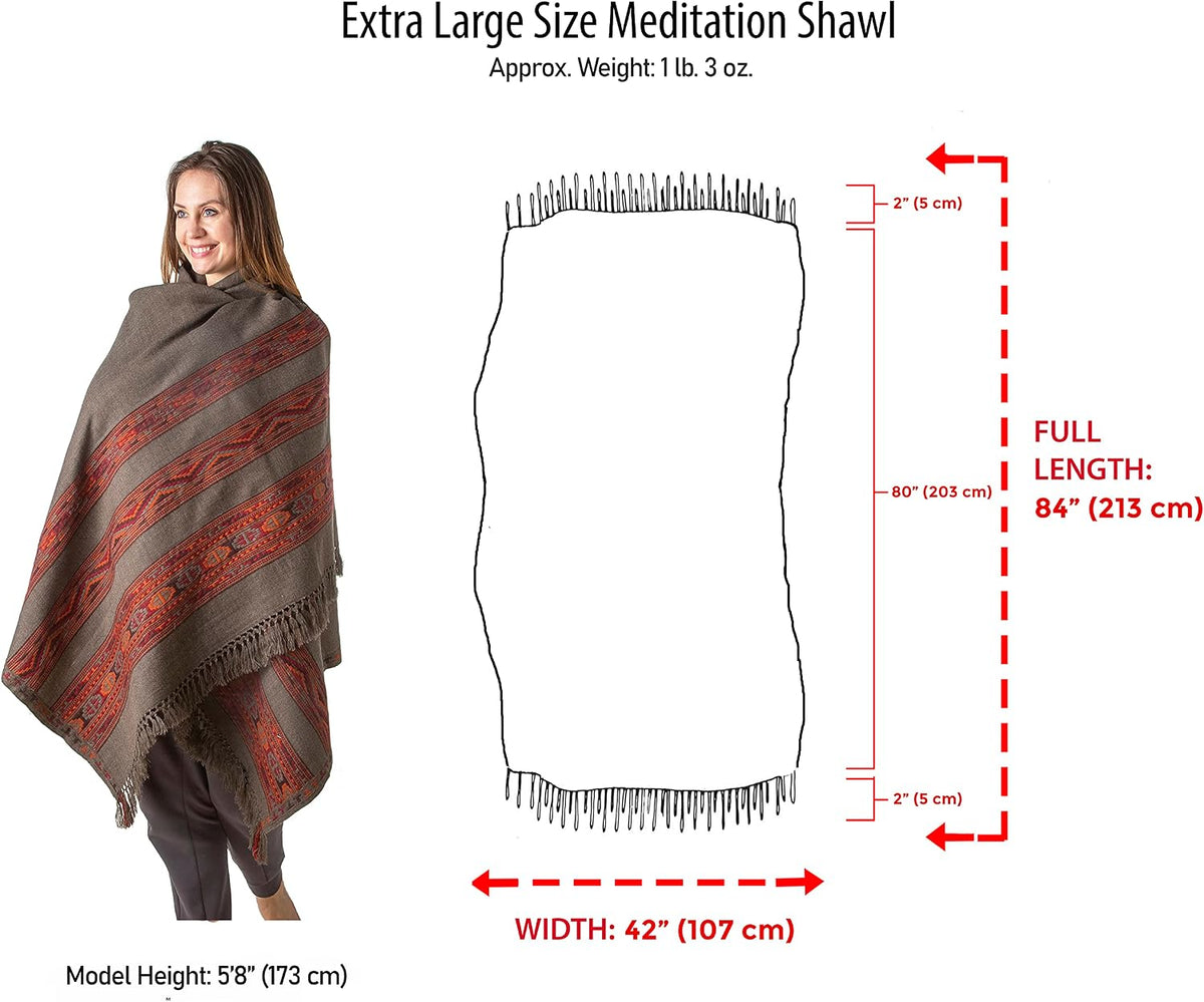 Meditation Shawl or Blanket, Exotic Shawl/Wrap, Oversize Scarf or Stole. Unisex