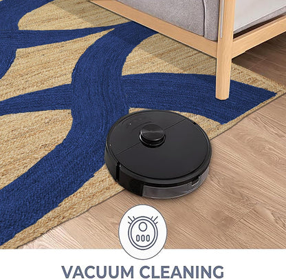 Premium Quality Jute Rug 4x6 Feet Area Rug Natural Fiber Jute Rugs Thick 0.27" Black Abstract Pattern Geometric Rugs for Kids Room, Living Room, Yoga Mat, Indoor Outdoor Carpet - Colors B