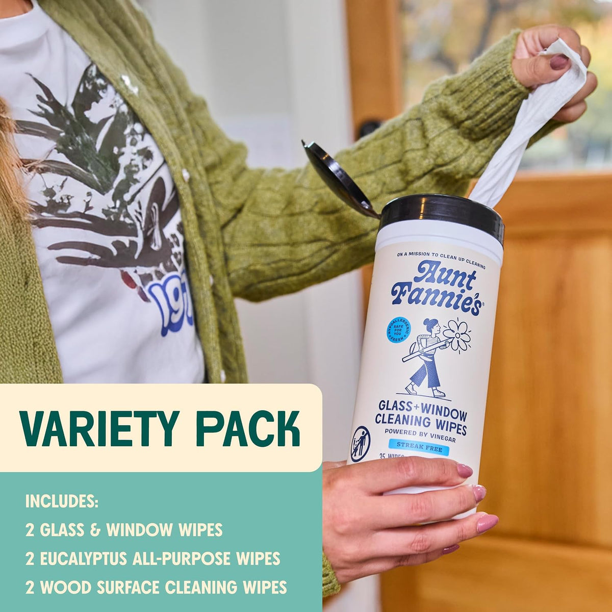 Natural Cleaning Vinegar Wipes, Eucalyptus, 35 Count