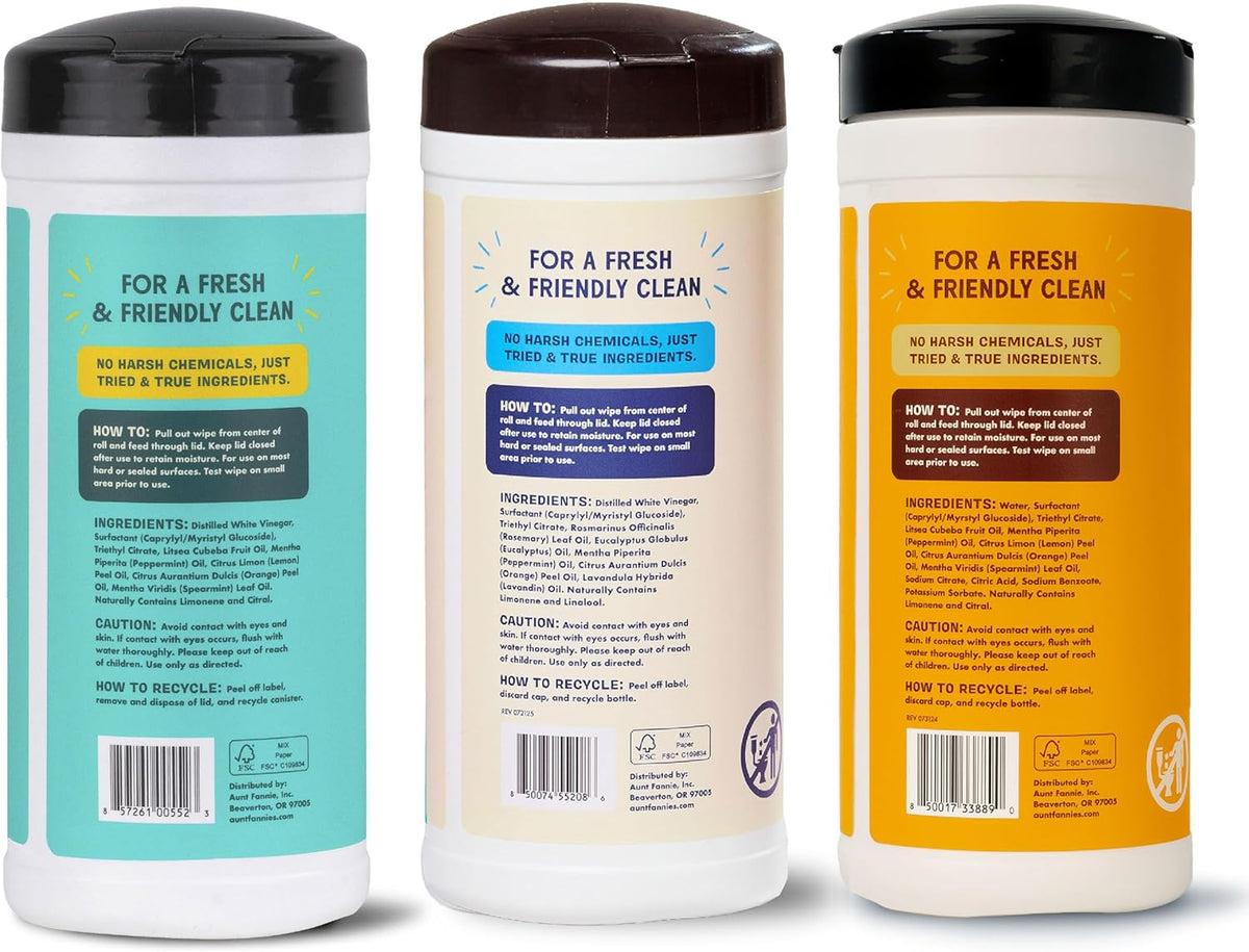 Natural Cleaning Vinegar Wipes, Eucalyptus, 35 Count