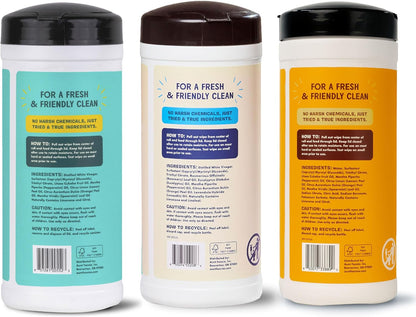 Natural Cleaning Vinegar Wipes, Eucalyptus, 35 Count