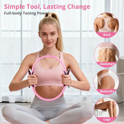 Pilates Essentials Kit for Women, Home Workout Pilates Kit with Ring, Mini Ball, Resistance Bands, Yoga Strap & More | Beginner Pilates Starter Kit for Toning, Strength & Flexibility