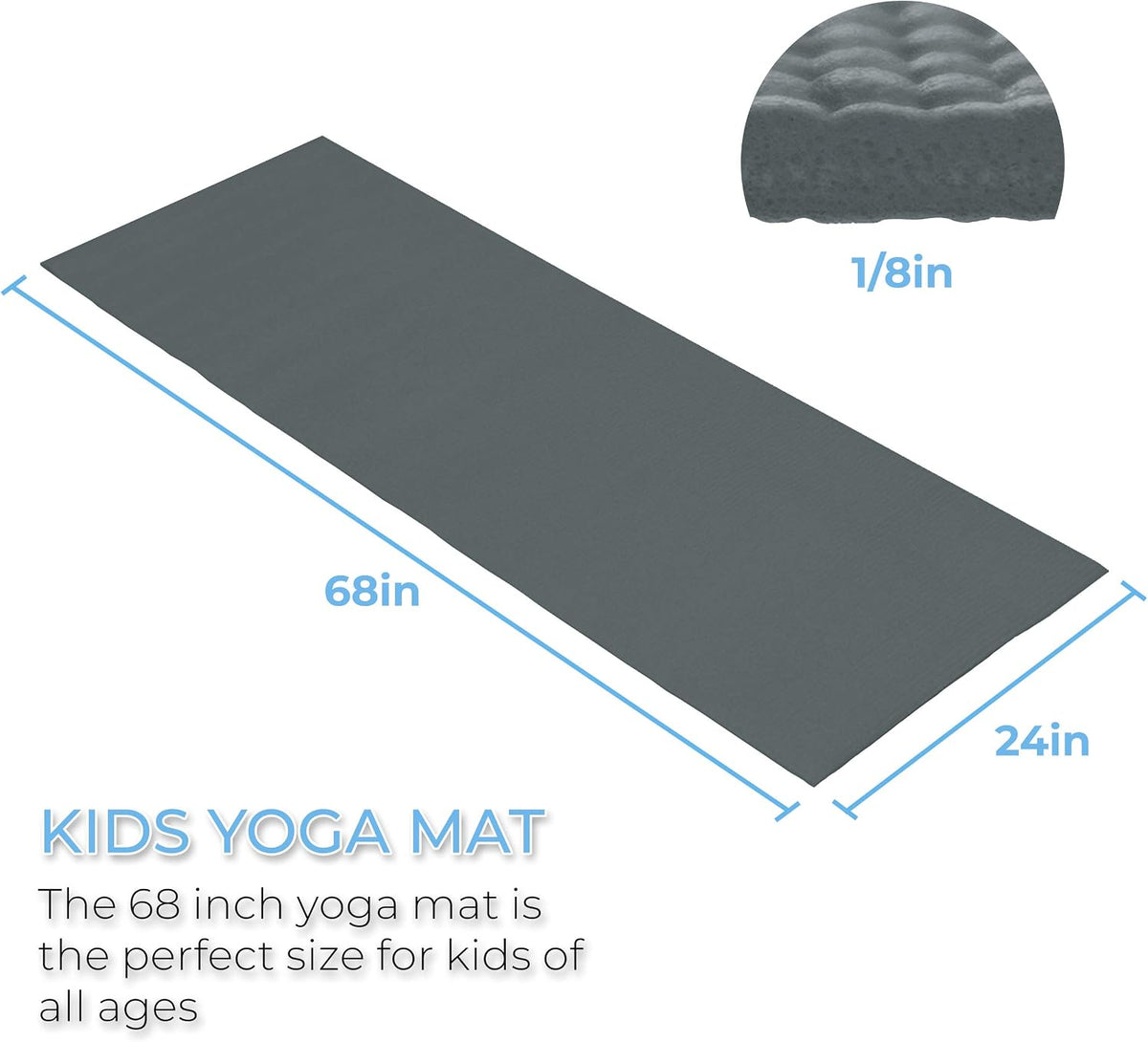 10 Pack Kid-Friendly Yoga Mat, 68"x24"x4mm Thick