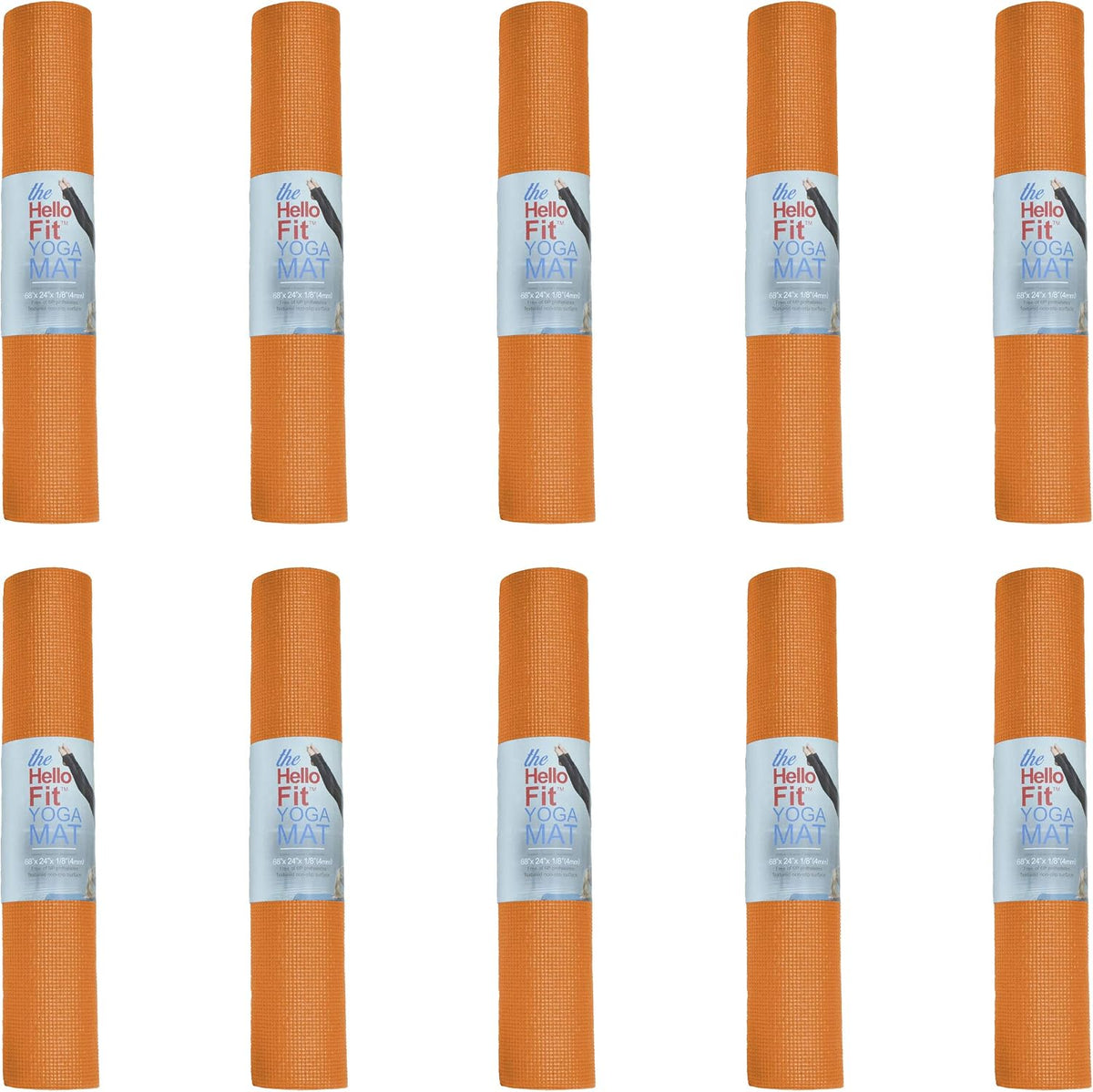 10 Pack Kid-Friendly Yoga Mat, 68"x24"x4mm Thick