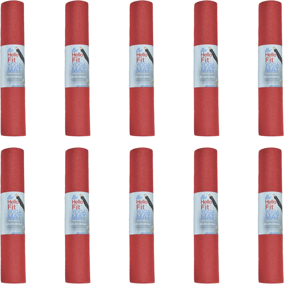 10 Pack Kid-Friendly Yoga Mat, 68"x24"x4mm Thick