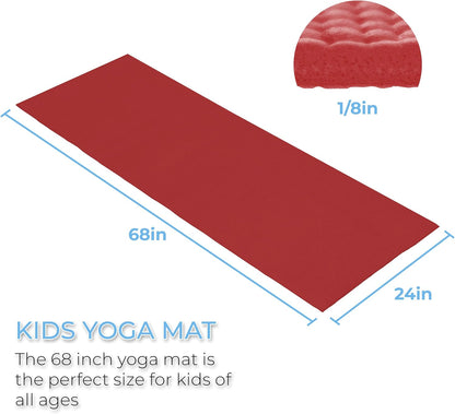 10 Pack Kid-Friendly Yoga Mat, 68"x24"x4mm Thick