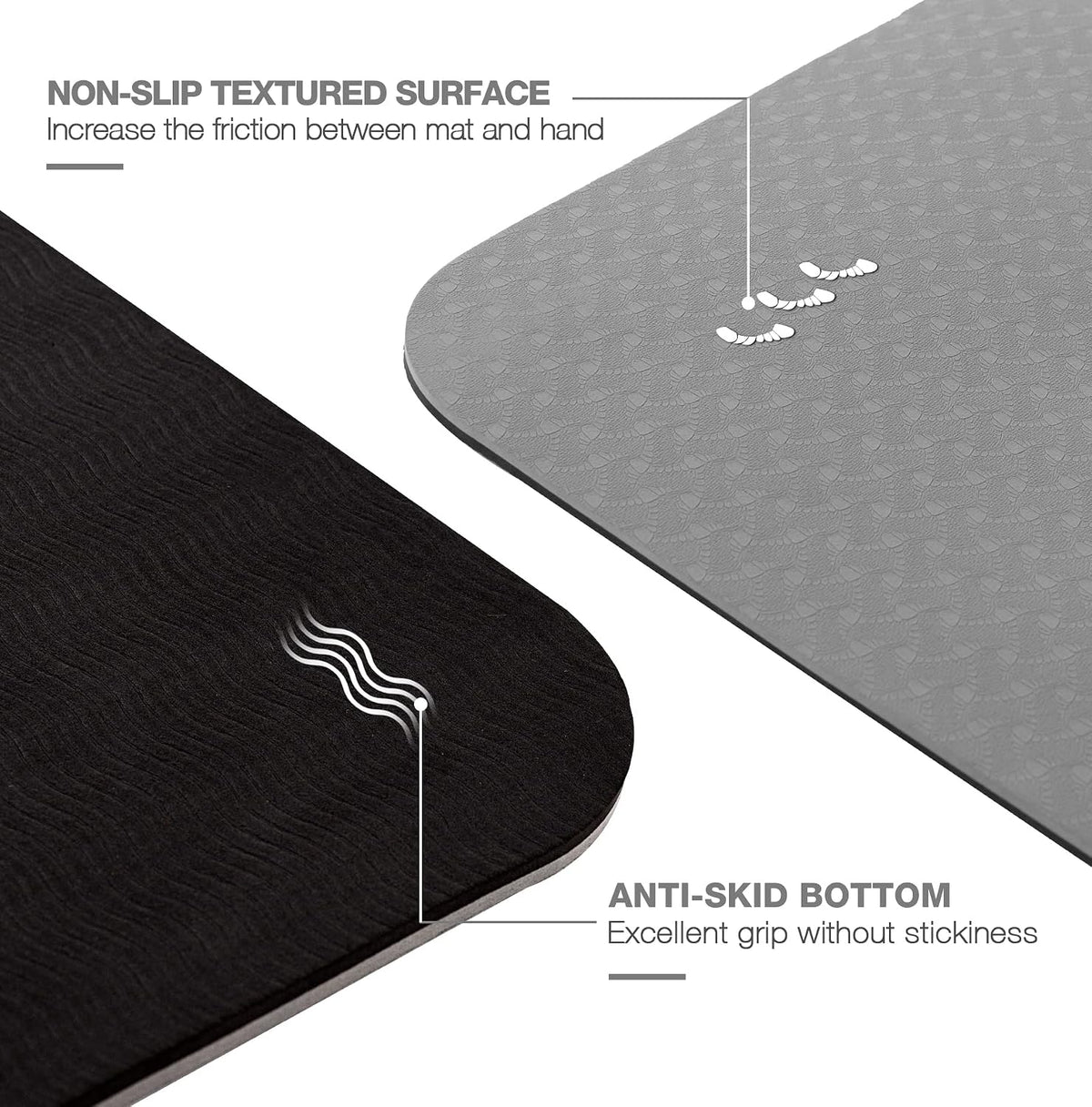 Yoga Mat Extra Thick 1/3'' & 2/5" Non Slip Yoga Mats for Women Eco Friendly TPE Fitness Exercise Mat with Carrying Sling & Storage Bag