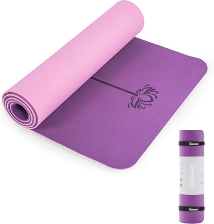 Yoga Mat Extra Thick 1/3'' & 2/5" Non Slip Yoga Mats for Women Eco Friendly TPE Fitness Exercise Mat with Carrying Sling & Storage Bag