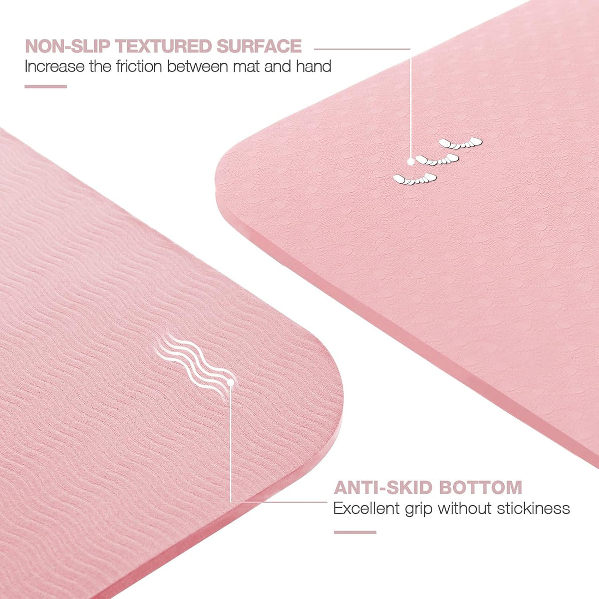 Yoga Mat Extra Thick 1/3'' & 2/5" Non Slip Yoga Mats for Women Eco Friendly TPE Fitness Exercise Mat with Carrying Sling & Storage Bag